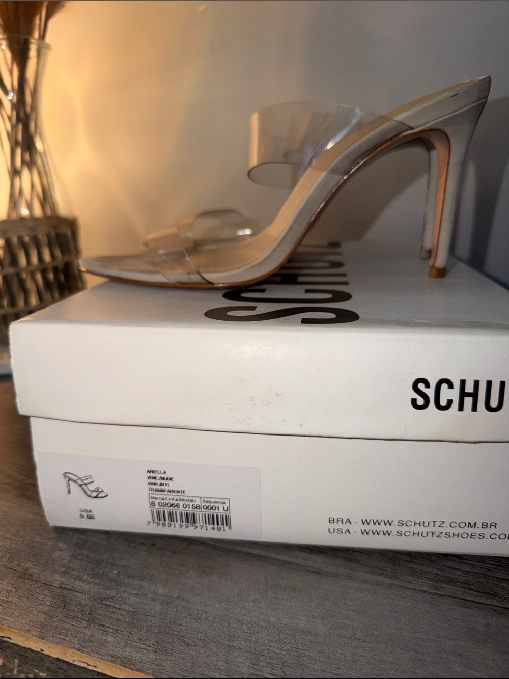 SCHUTZ Nude Cream Clear Strap Stiletto Mules - Picture 4 of 6